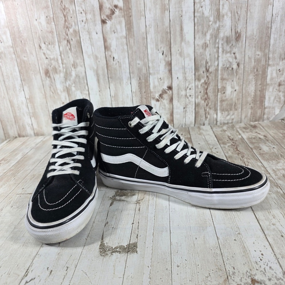 Vans Skate Sk8-Hi High Top Sneakers Mens 9.5 Black White PopCush VN0A5FCCBKA - Picture 8 of 8